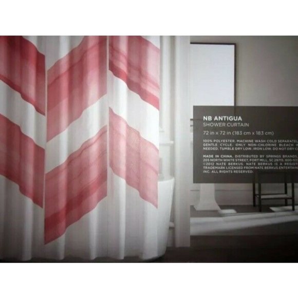 Nate Berkus Color Block Antigua Shower Curtain - Chilli 72x72 - Picture 2 of 2